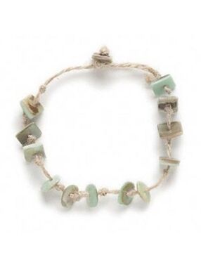 Handcrafted Philippines Abalone Shell Hemp Cord Knotted Button Clasp Bracelet